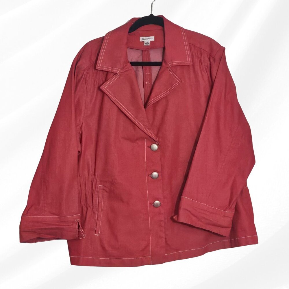 2/$50 Joan Rivers Red Jacket Womens 3X Classic Statement Blazer